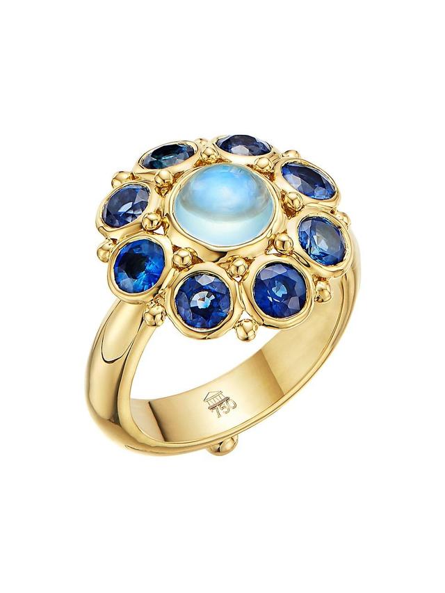 Womens Stella 18K Yellow Gold, Blue Sapphire & Blue Moonstone Ring Product Image