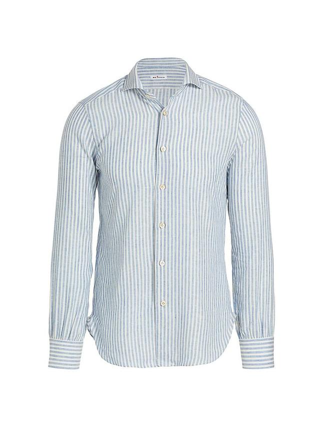 Mens Linen Striped Button-Up Shirt Product Image