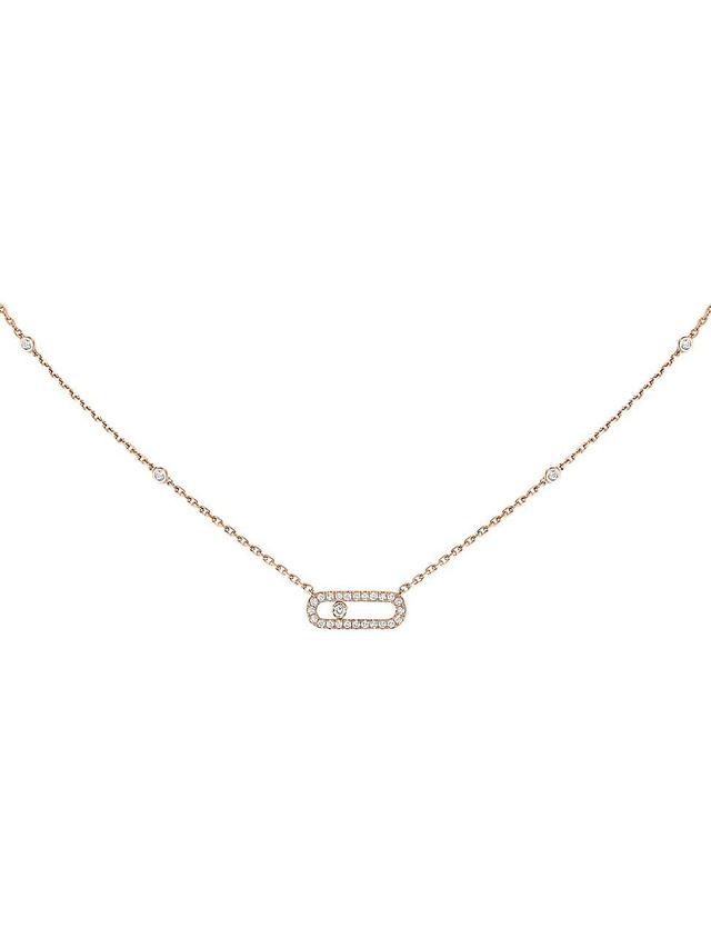 Womens Move Uno 18K Rose Gold & Diamond Pendant Necklace Product Image