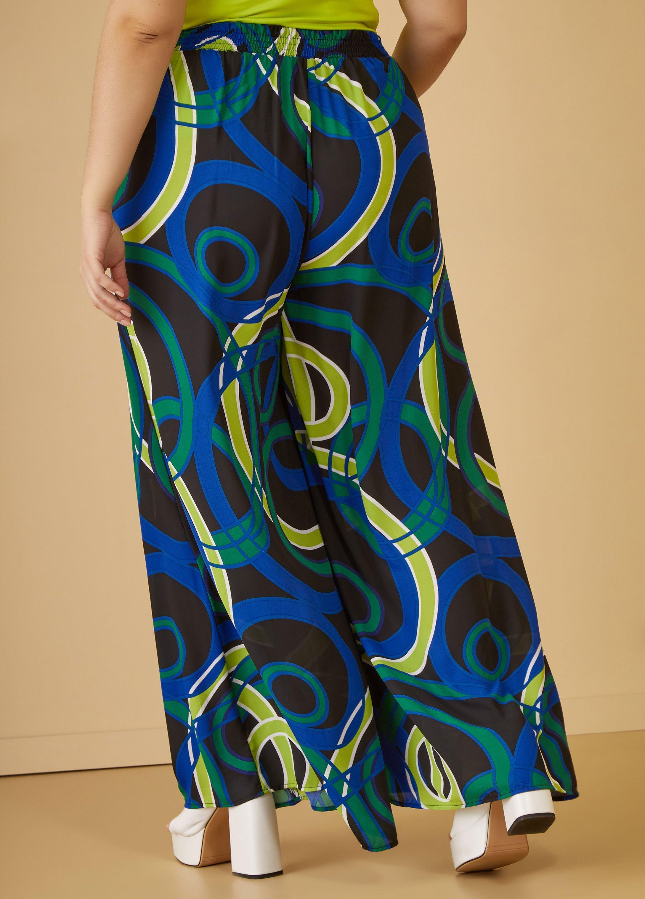 Circle Print Crepe Wide Leg Pants Product Image