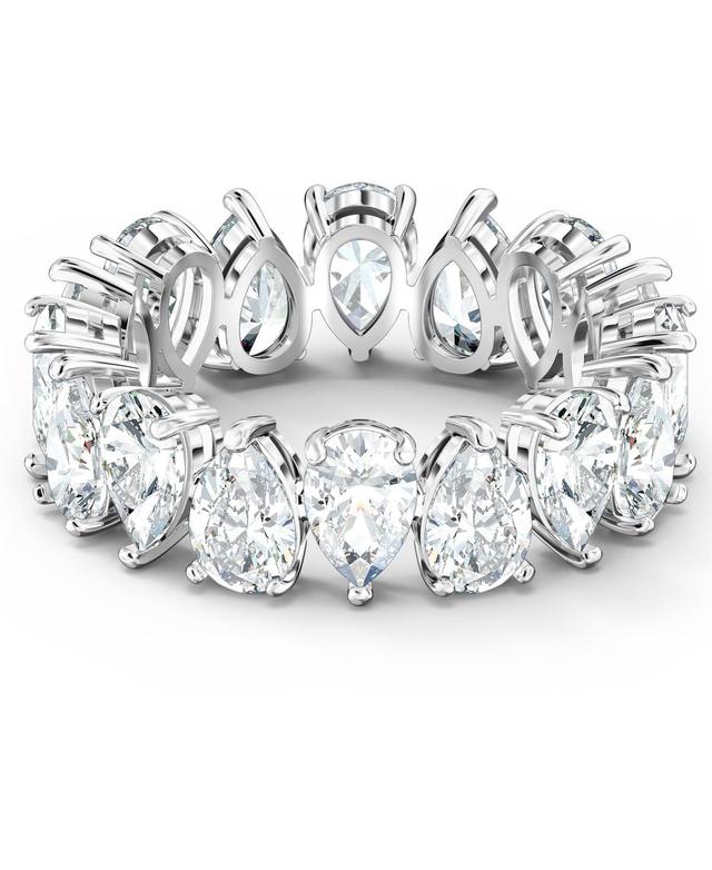 Womens Matrix Rhodium-Plated & Crystal Ring Product Image