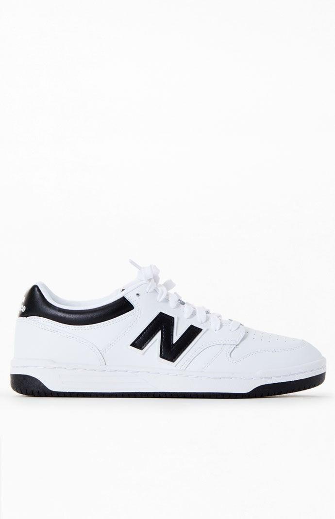 New Balance Black & White BB480 Shoes in White/Black - Product Image