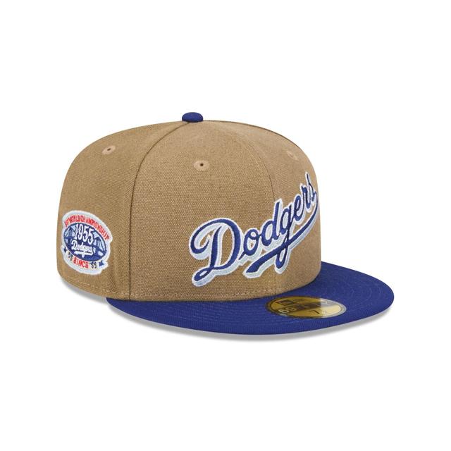 Los Angeles Dodgers Canvas Crown 59FIFTY Fitted Hat Male Product Image