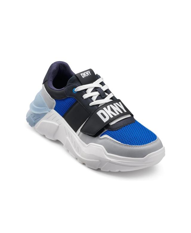 Dkny Mens Mixed Media Runner with Front Logo Strap Sneakers Product Image