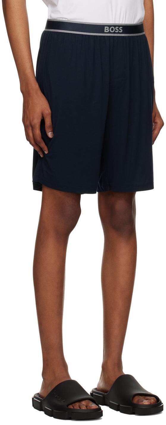 HUGO BOSS Navy Jacquard Shorts In Dark Blue 403 Product Image