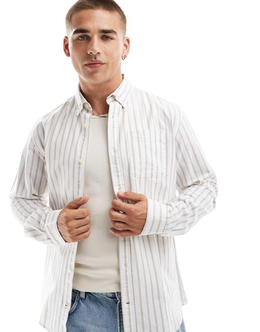 Jack & Jones shirt with beige stripe  Product Image