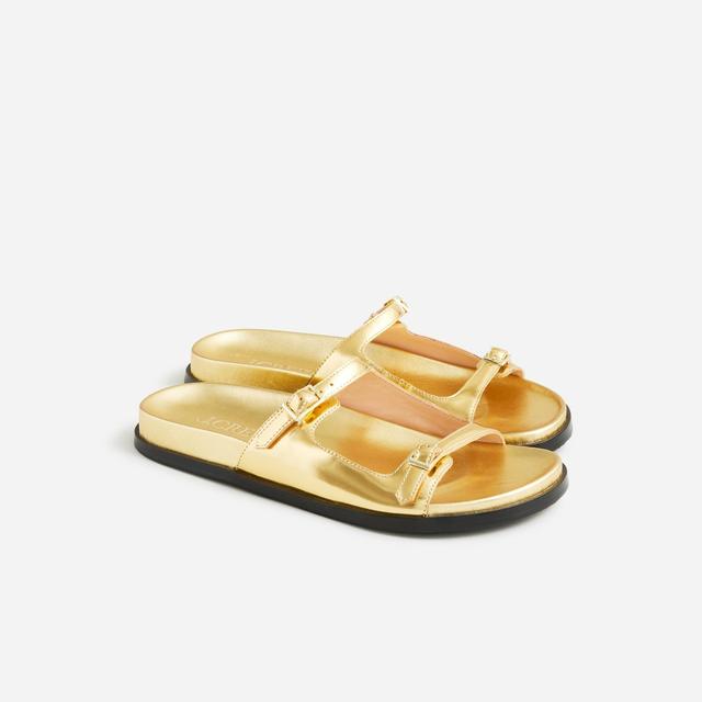 Colbie buckle sandals in metallic leather Product Image