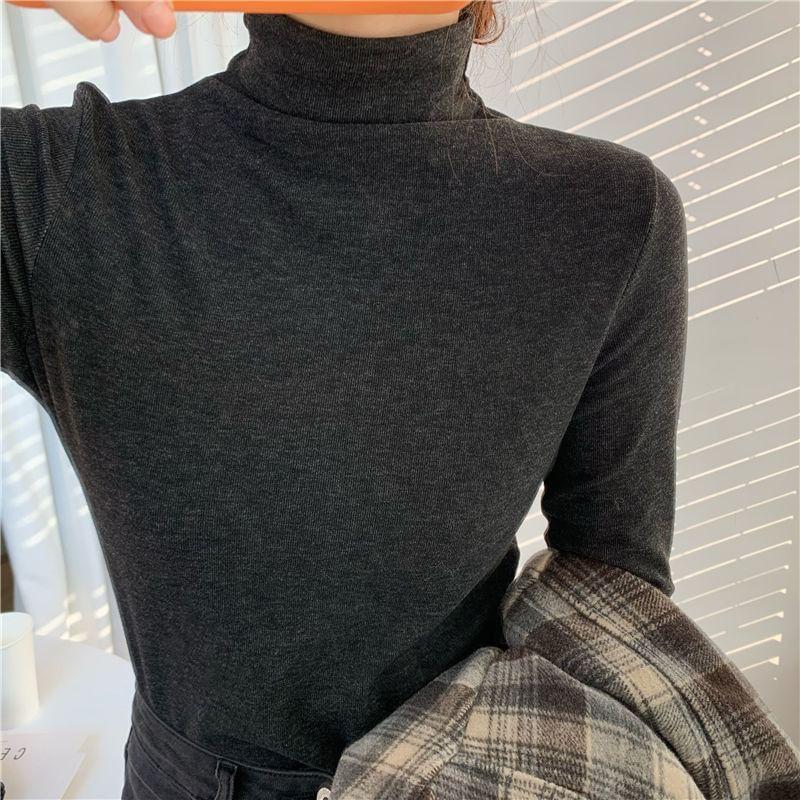 Long-Sleeve Mock Neck Ribbed Slim Fit Top Product Image