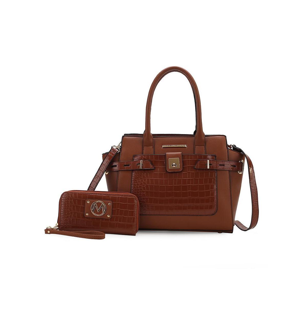 Mkf Collection Isla Crocodile Embossed Women s Satchel Bag with wallet by Mia K Product Image