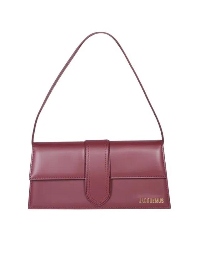 JACQUEMUS Le Bambino Long Leather Shoulder Bag In Burgundy Product Image