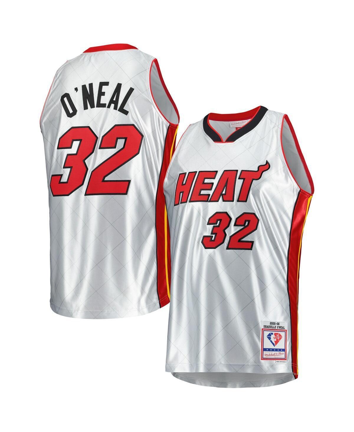 Mens Mitchell & Ness Shaquille ONeal Platinum Miami Heat 2005/06 Hardwood Classics 75th Anniversary Swingman Jersey Product Image