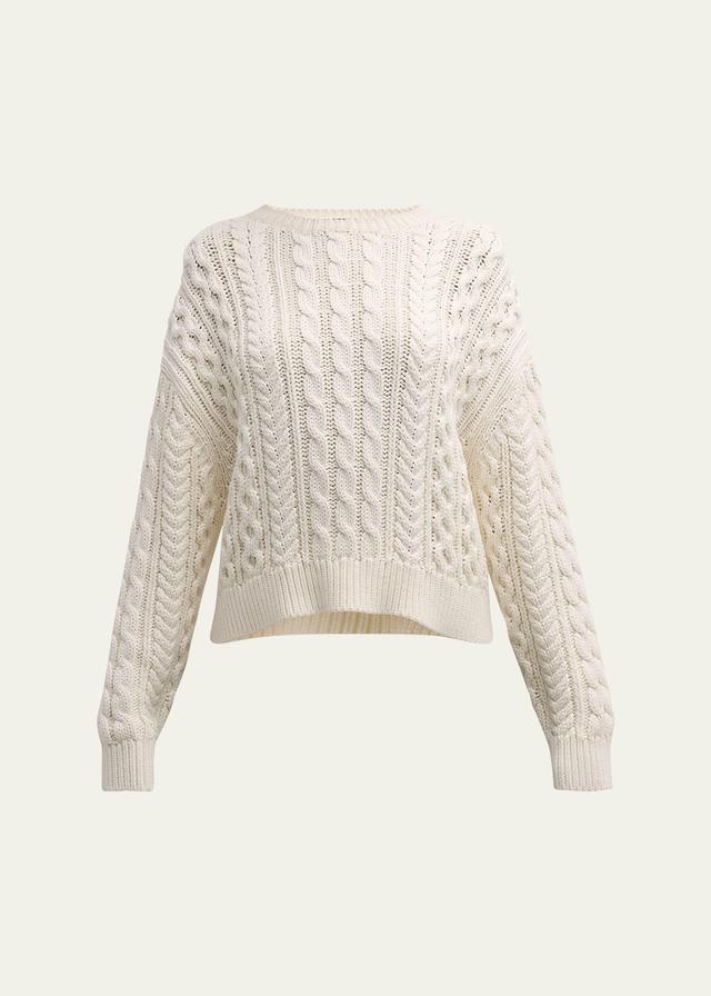 Rory Cable Open-Weave Cotton Sweater Product Image