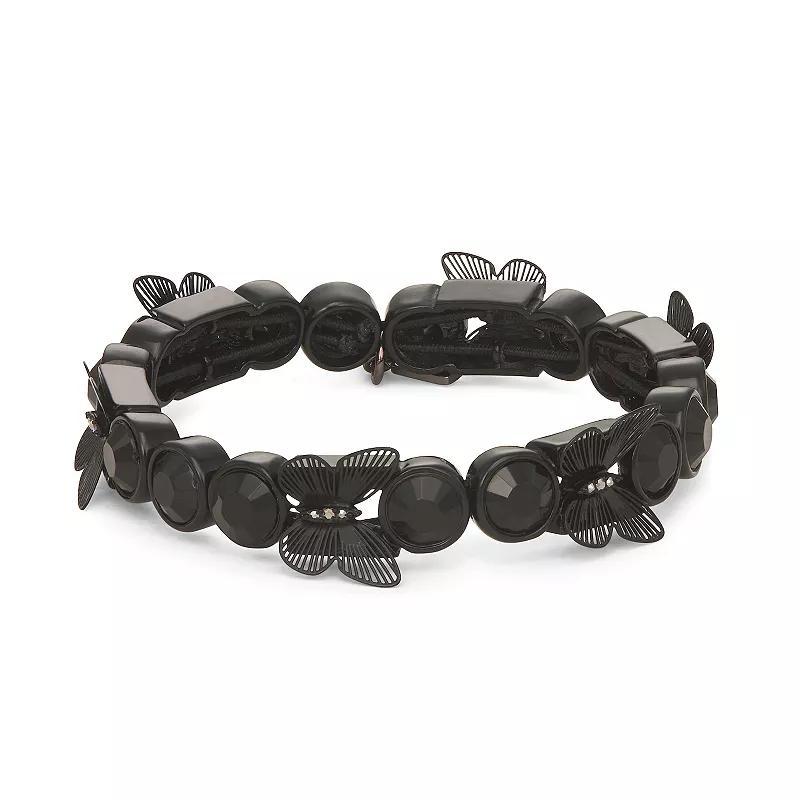 Simply Vera Vera Wang Butterfly Stretch Bracelet, Womens, Black Product Image