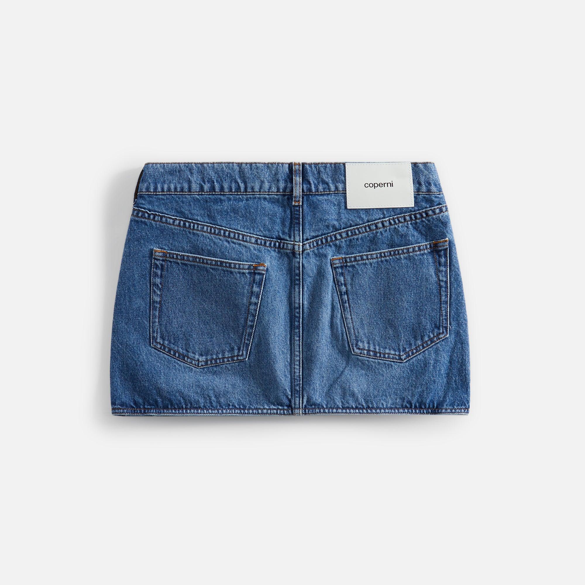 Coperni Denim Mini Skirt - Washed Blue Female Product Image