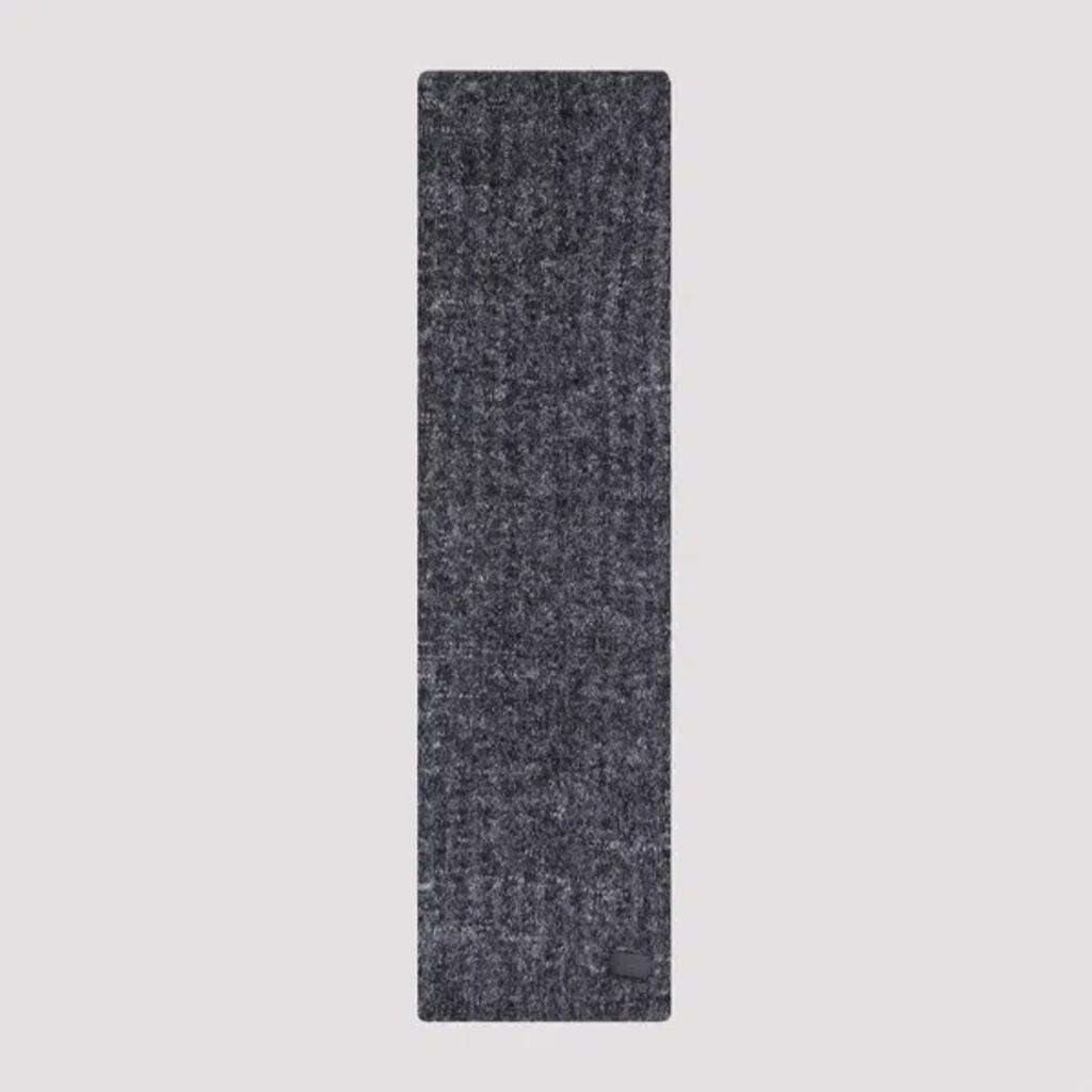 Logo-patch Wool Scarf In Grey Product Image