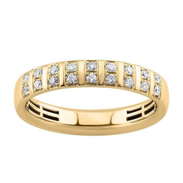 LOVE CLOUD 10k Yellow Gold 1/5 T.W. Round Diamond Wedding Band, Womens Product Image