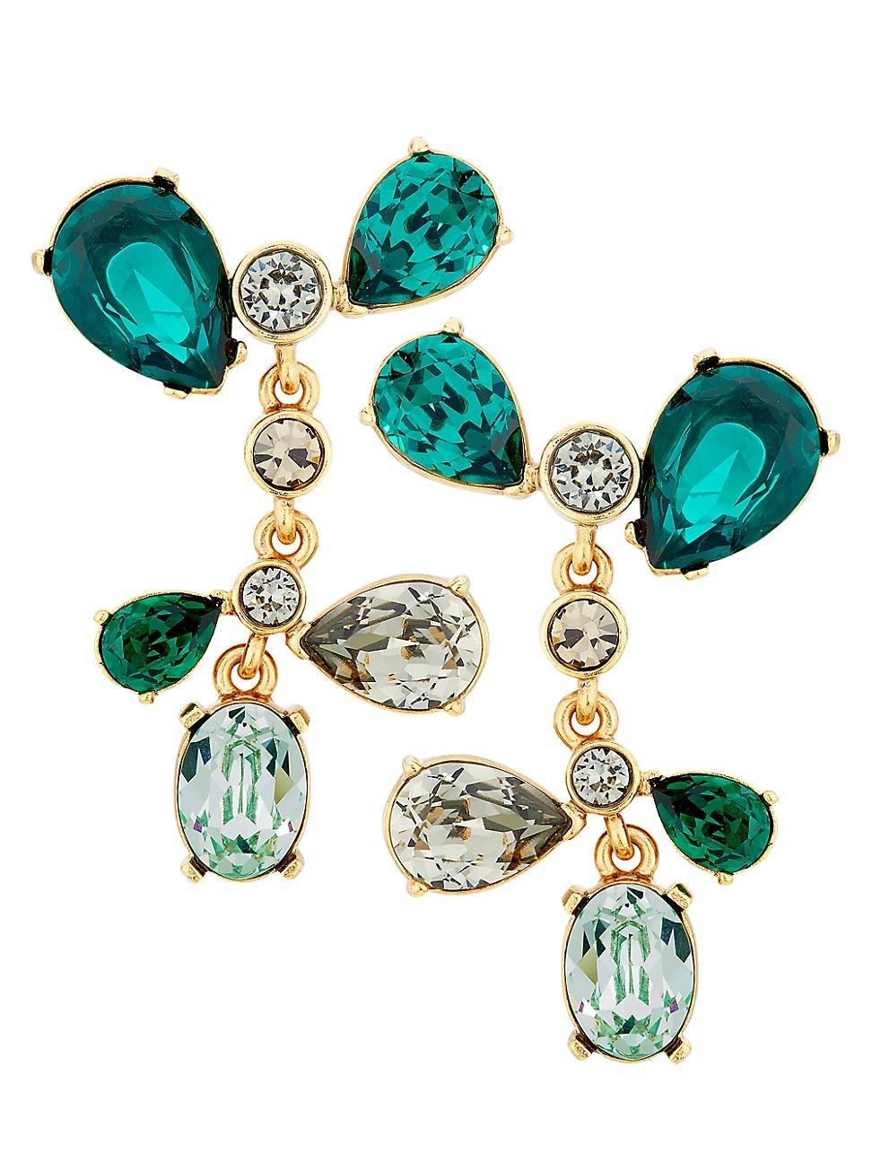 Womens Metal & Glass Crystal Cactus Chandelier Earrings Product Image