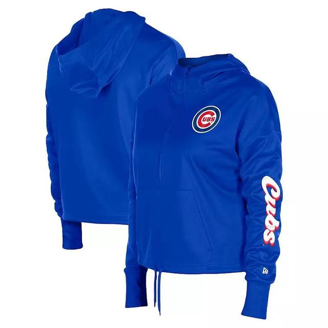 Womens New Era Royal Chicago Cubs Half-Zip Hoodie Product Image