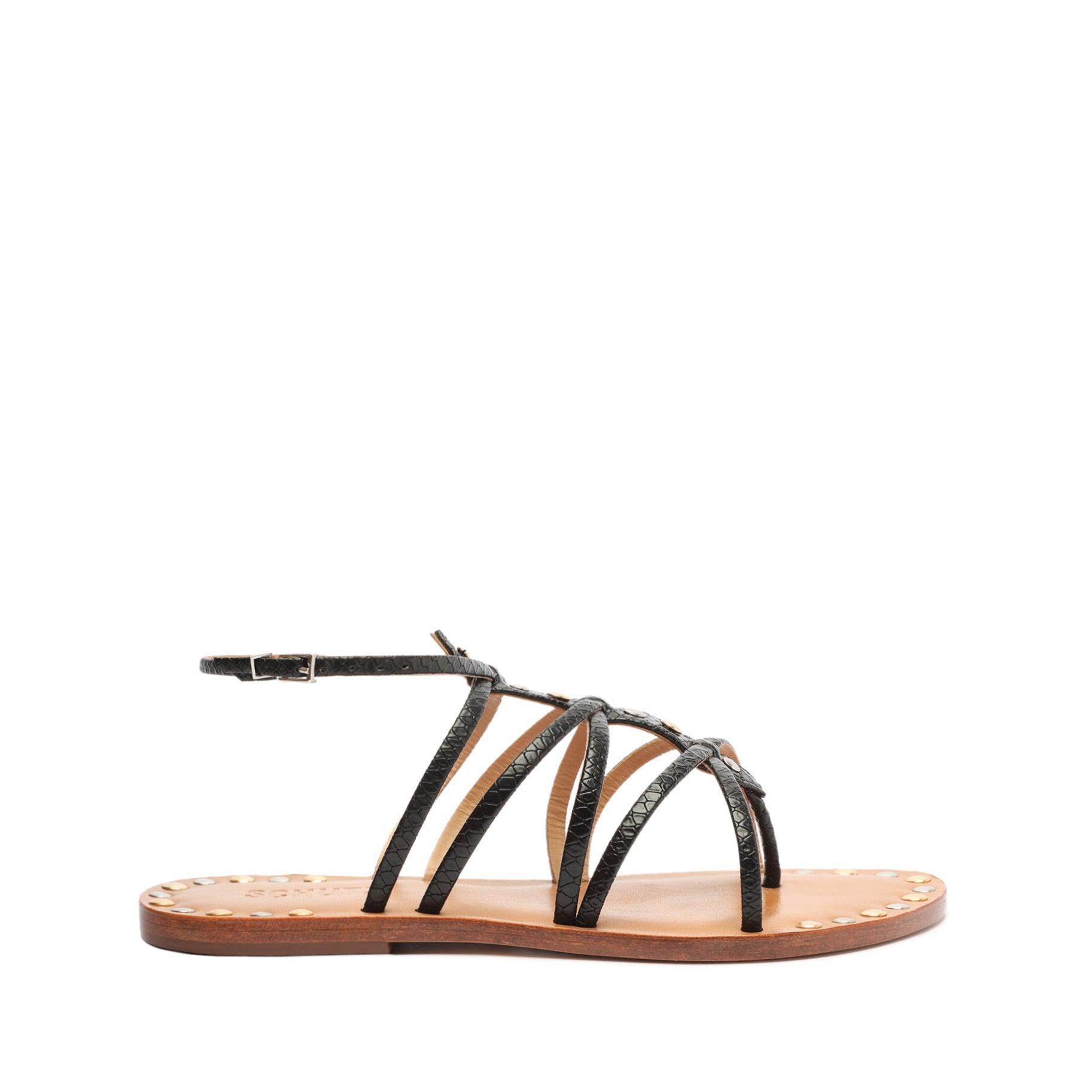 Malaya Casual Snake-Embossed Leather Sandal Female Product Image