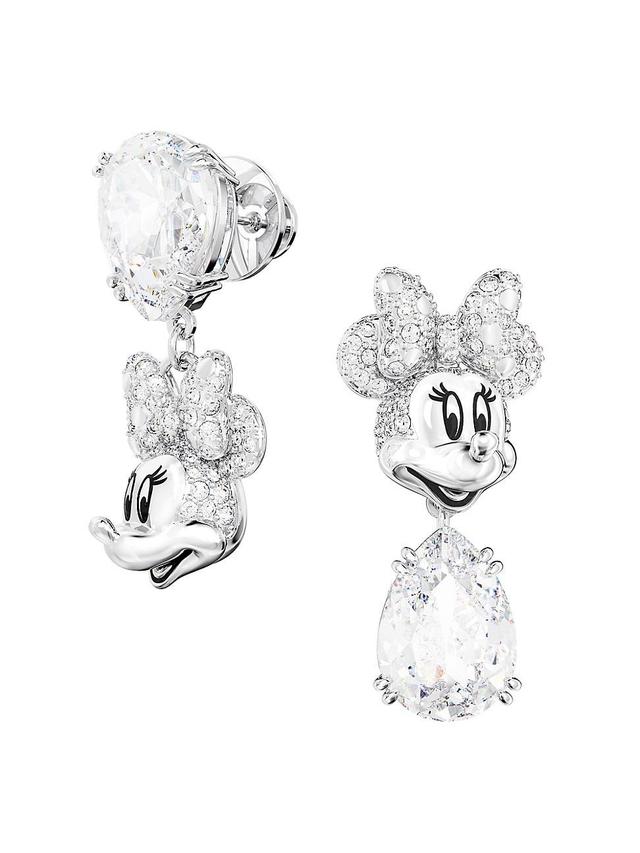 Swarovski Silver-Tone Disney Minnie Mouse Crystal Drop Earrings Product Image