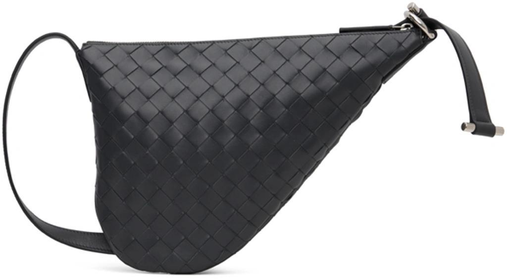 BOTTEGA VENETA Black Small Virgule Messenger Bag In 2077 Ardoise-silver Product Image