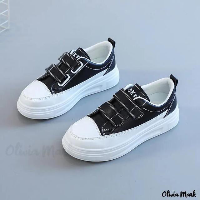 Olivia Mark – Canvas Sneakers Womens Low Top Casual Flat Shoes Sport Shoes Product Image