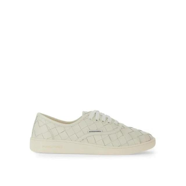 BOTTEGA VENETA Intrecciato Leather Sneakers In White Product Image