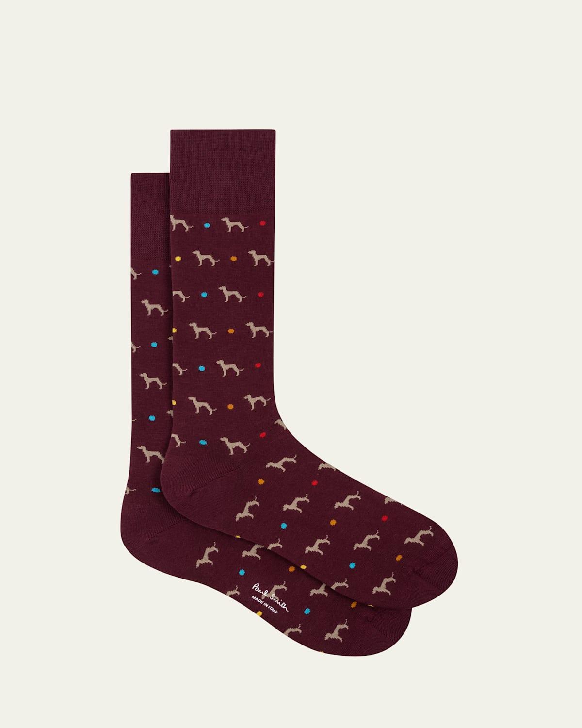 Men's Hank Whippet-Print Crew Socks Product Image