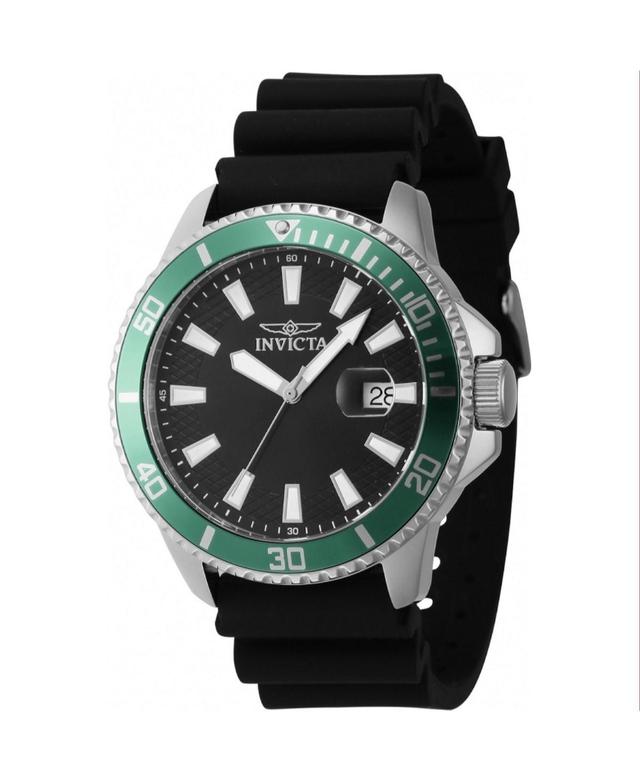 Invicta Mens 46129 Pro Diver Quartz 3 Hand Black Dial Watch - Black Product Image