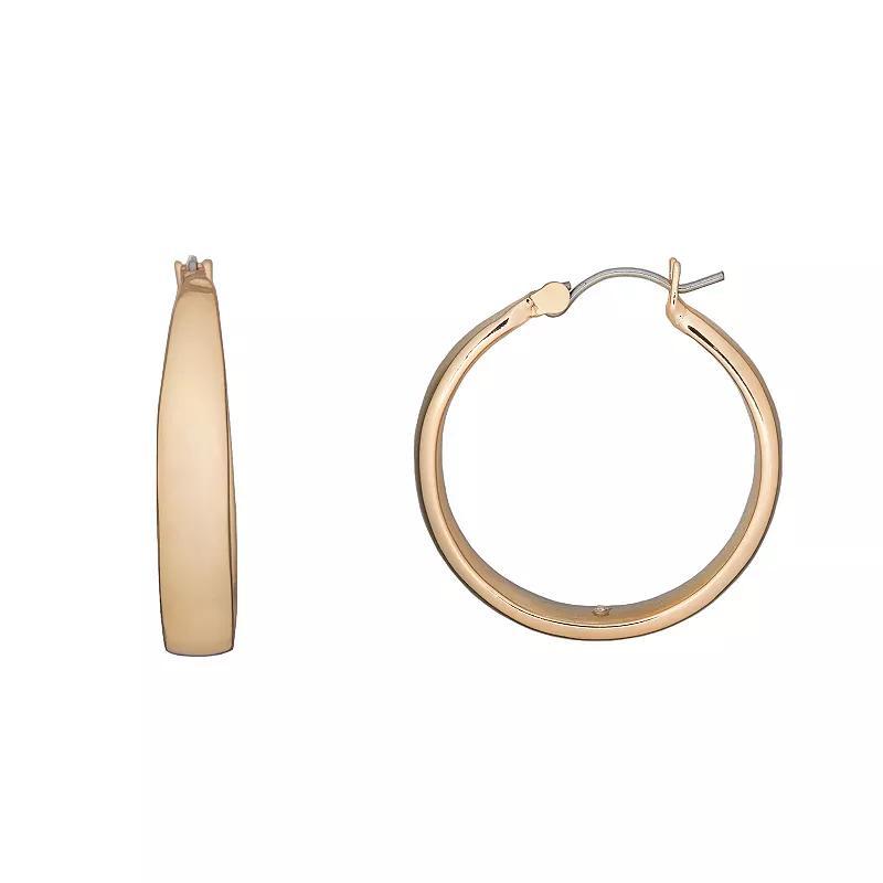 LC Lauren Conrad Gold Tone Chunky Hoop Nickel Free Earrings, Womens Product Image