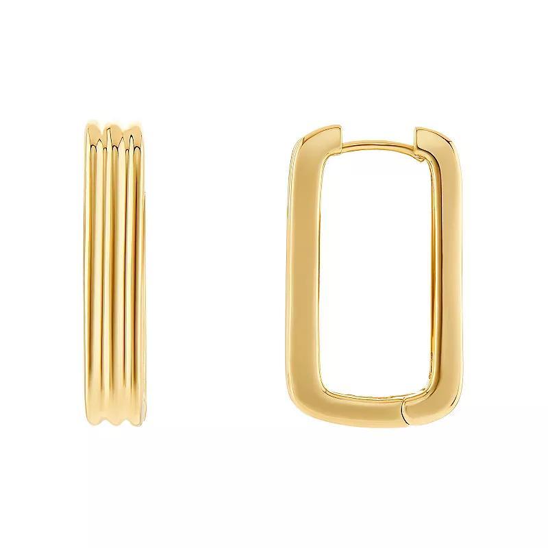 Emberly Textured Rectangle Hoop Earrings, Womens, Yellow Product Image