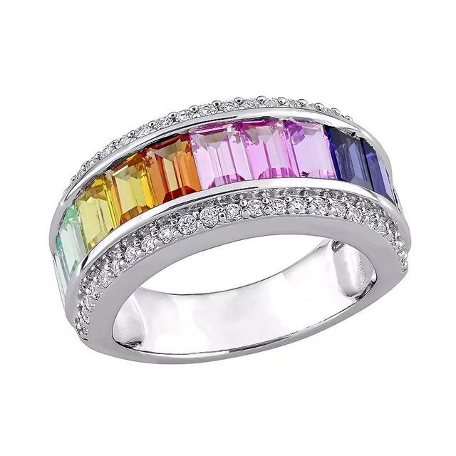 Stella Grace Sterling Silver Colorful Lab-Created Sapphire Ring, Womens Product Image