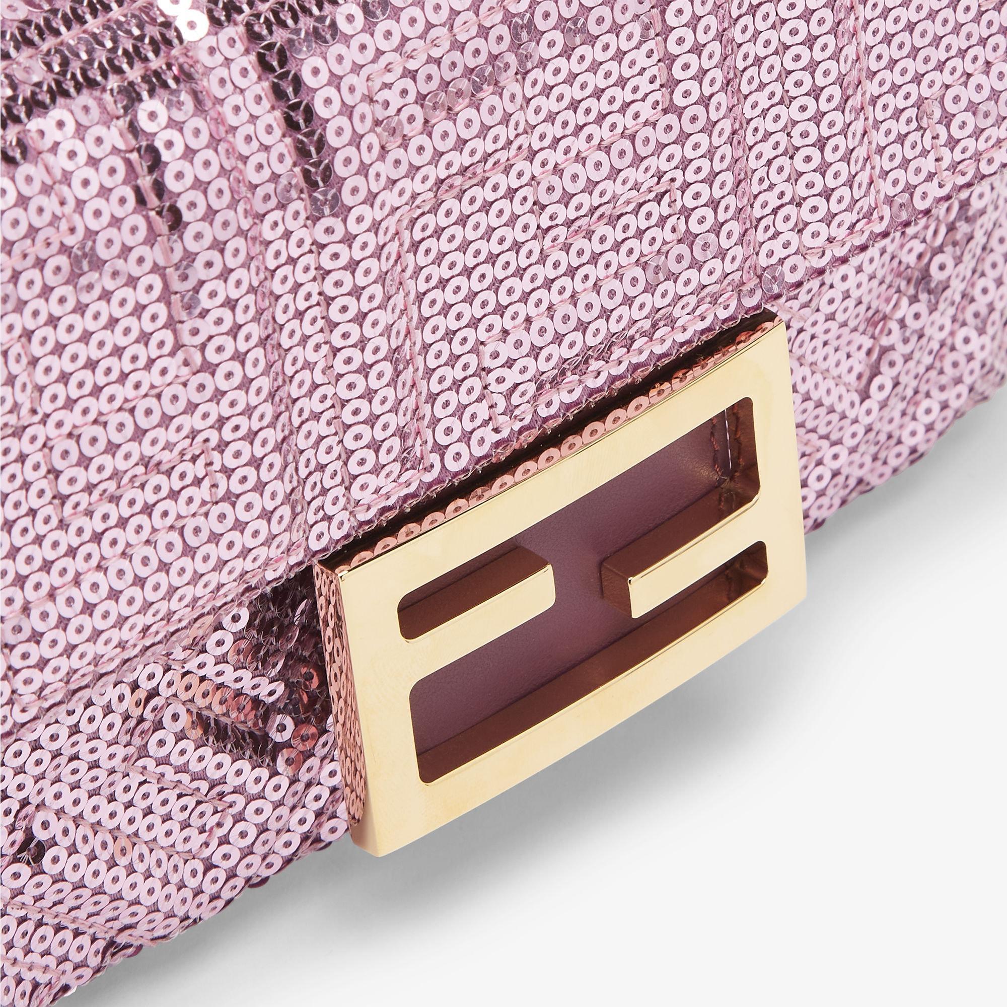 Baguette MiniPink sequin bag with FF Product Image