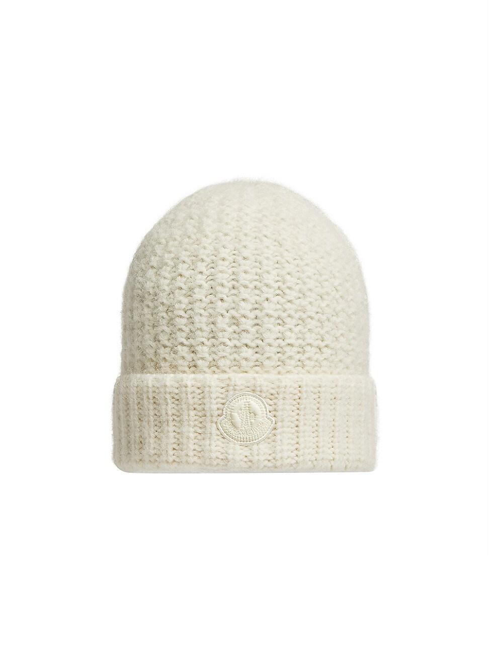 Womens Wool Stitch Logo Patch Beanie Product Image