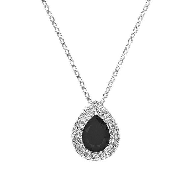 Gemminded Sterling Silver Black Onyx Pearl Pendant Necklace, Womens Product Image