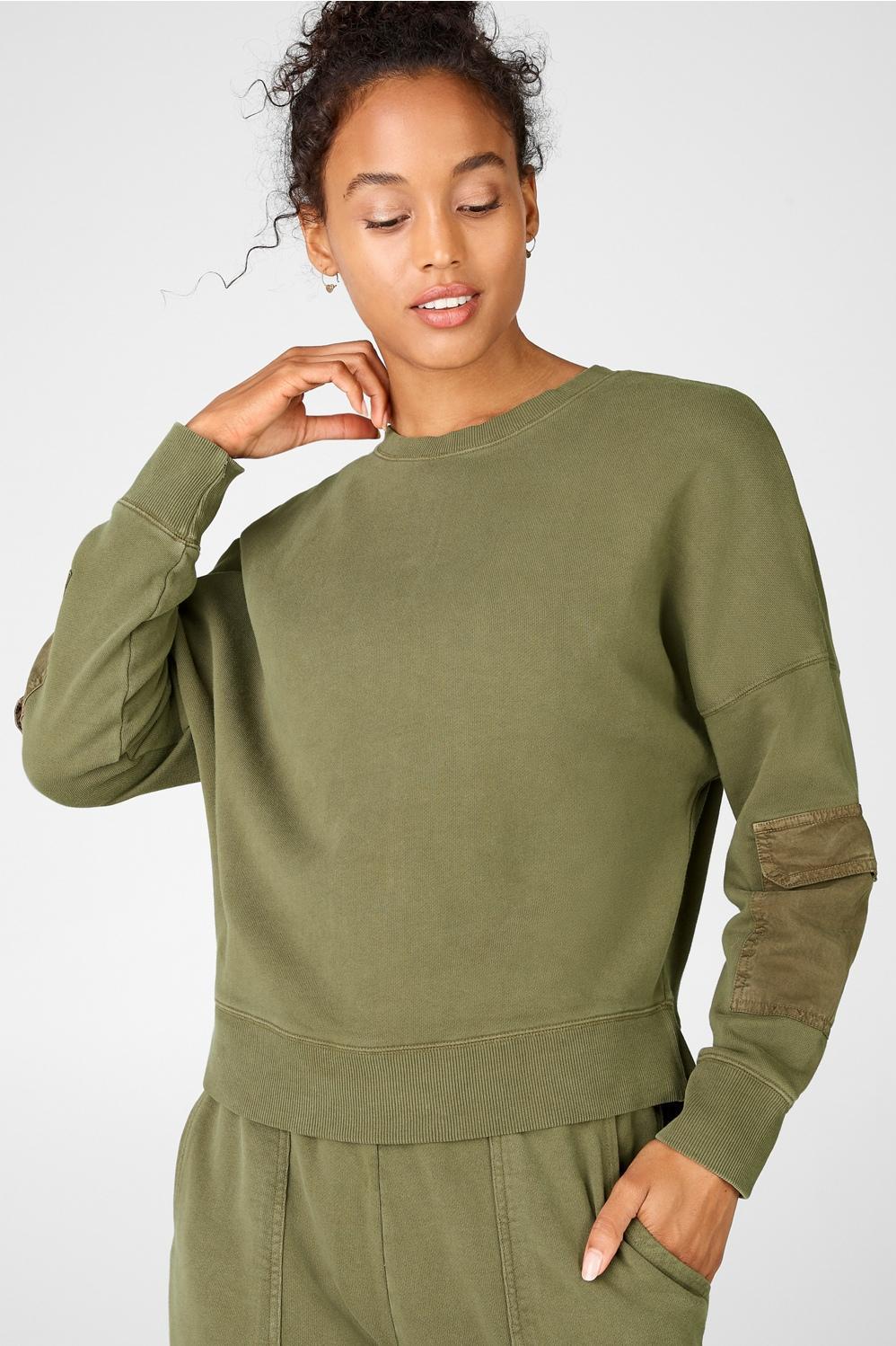 Fabletics Pearl Sweatshirt Womens green Size XXS Product Image