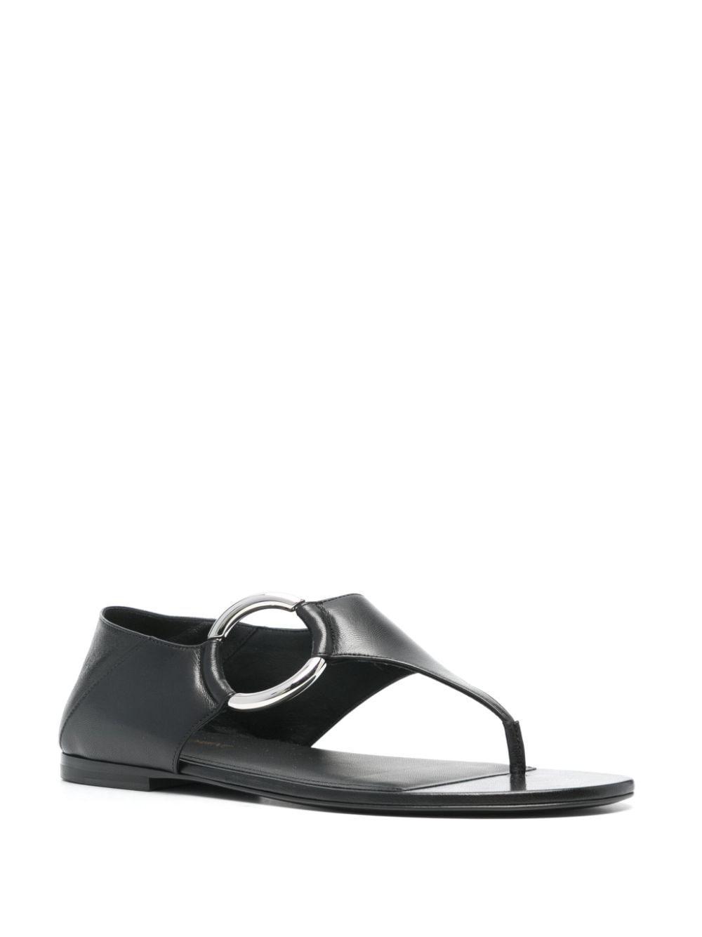 SAINT LAURENT Xsl Flat Sandal In Noir Product Image