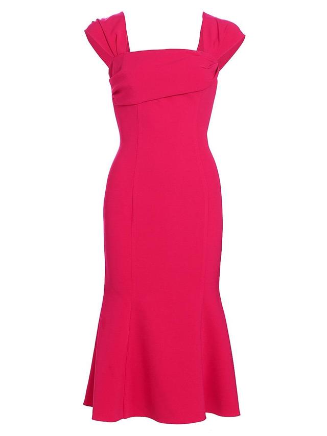 Womens Squareneck Trumpet Midi-Dress Product Image