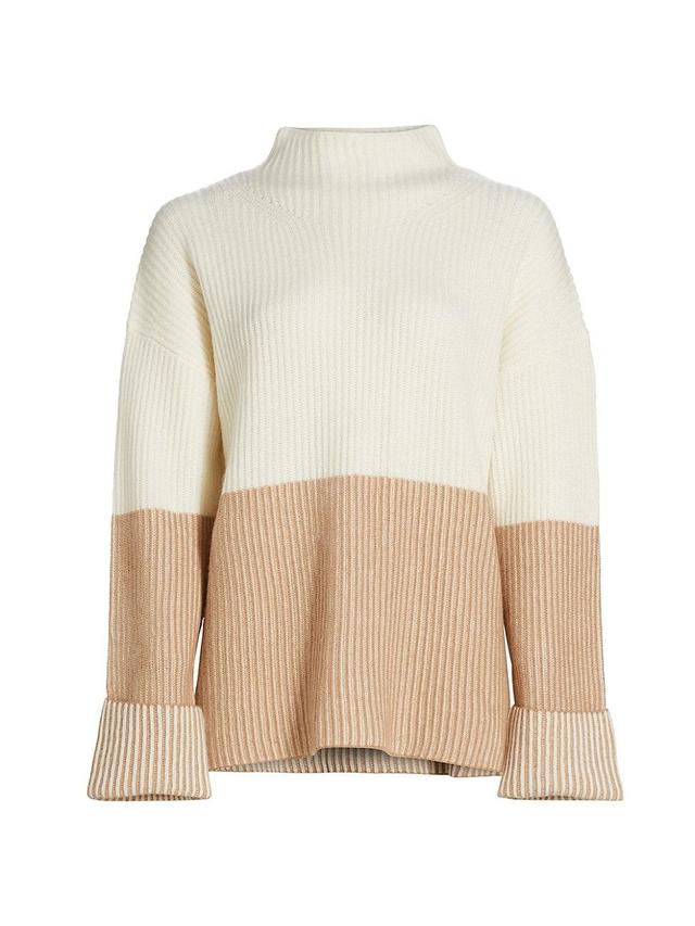 Womens COLLECTION Cashmere Funnel-Neck Twisted Rib-Knit Sweater Product Image