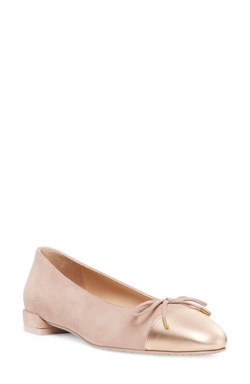 Stuart Weitzman Sleek Cap Toe Bow Flat Product Image