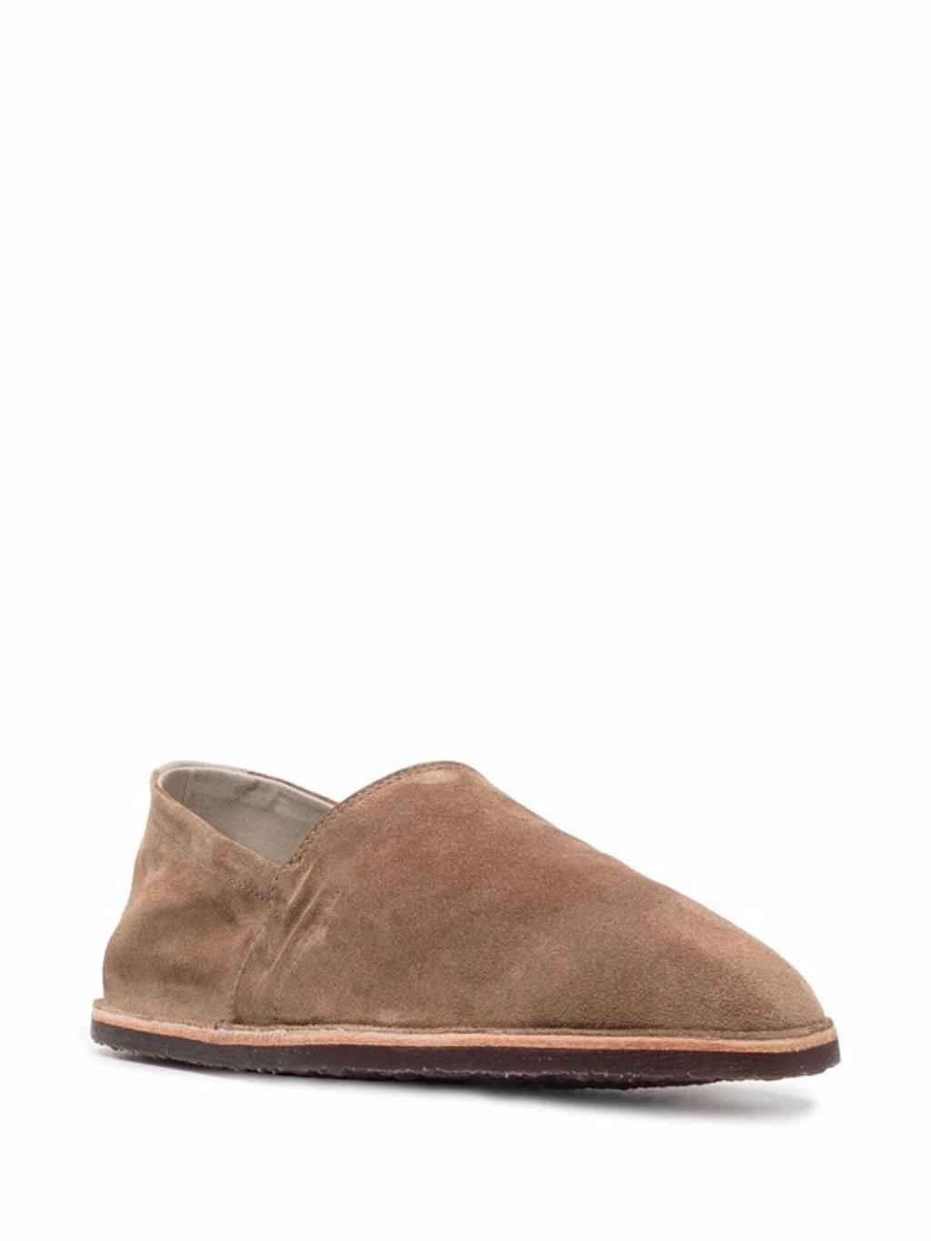 BRUNELLO CUCINELLI Almond-toe Suede Loafers In Neutrals Product Image