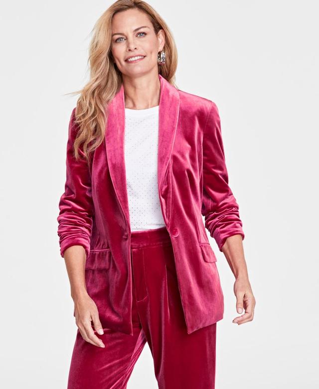 I.n.c. International Concepts Womens Velvet Blazer, Created for Macys Product Image