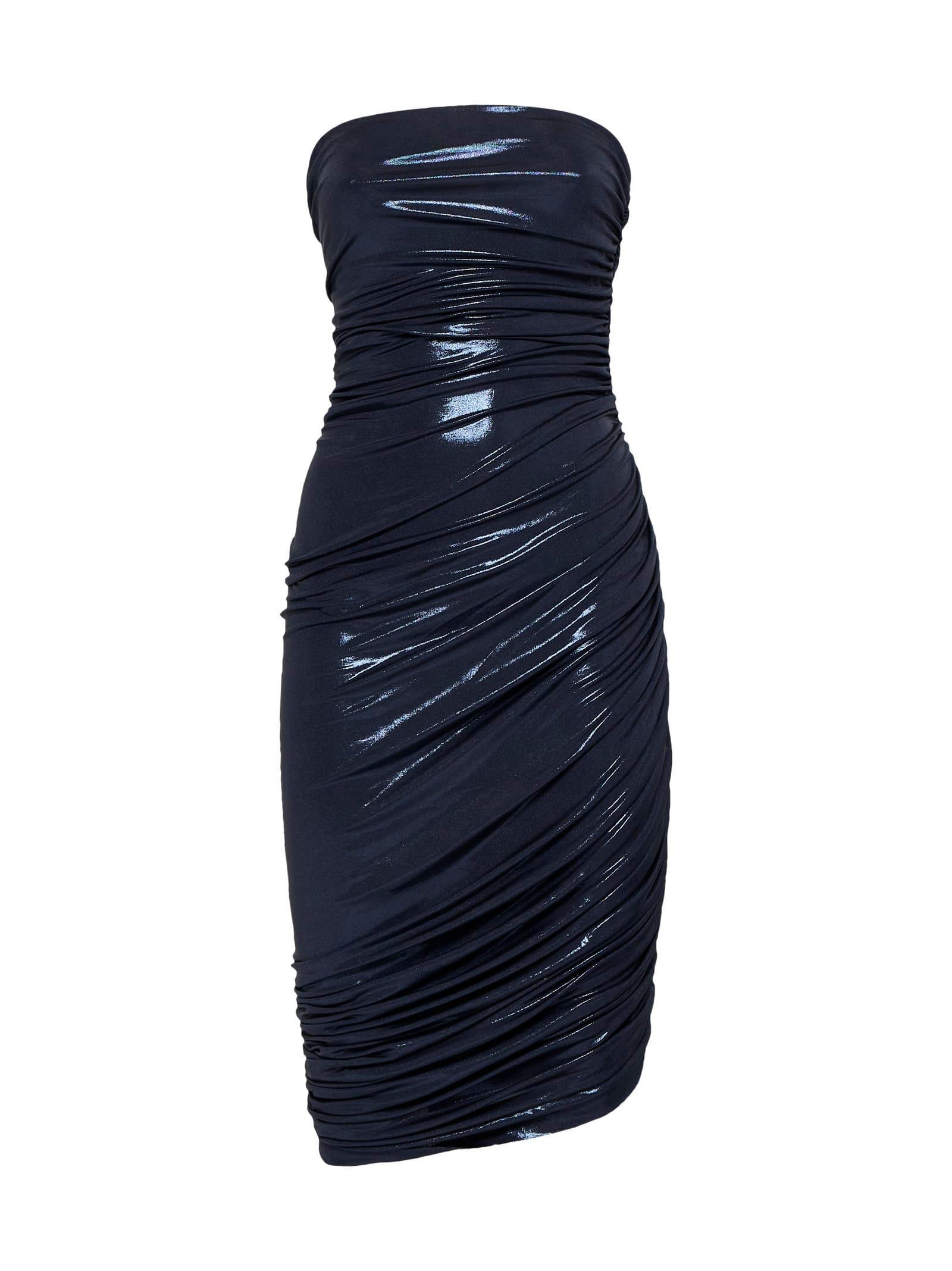 NORMA KAMALI Strapless Diana Midi Dress In Blue Product Image