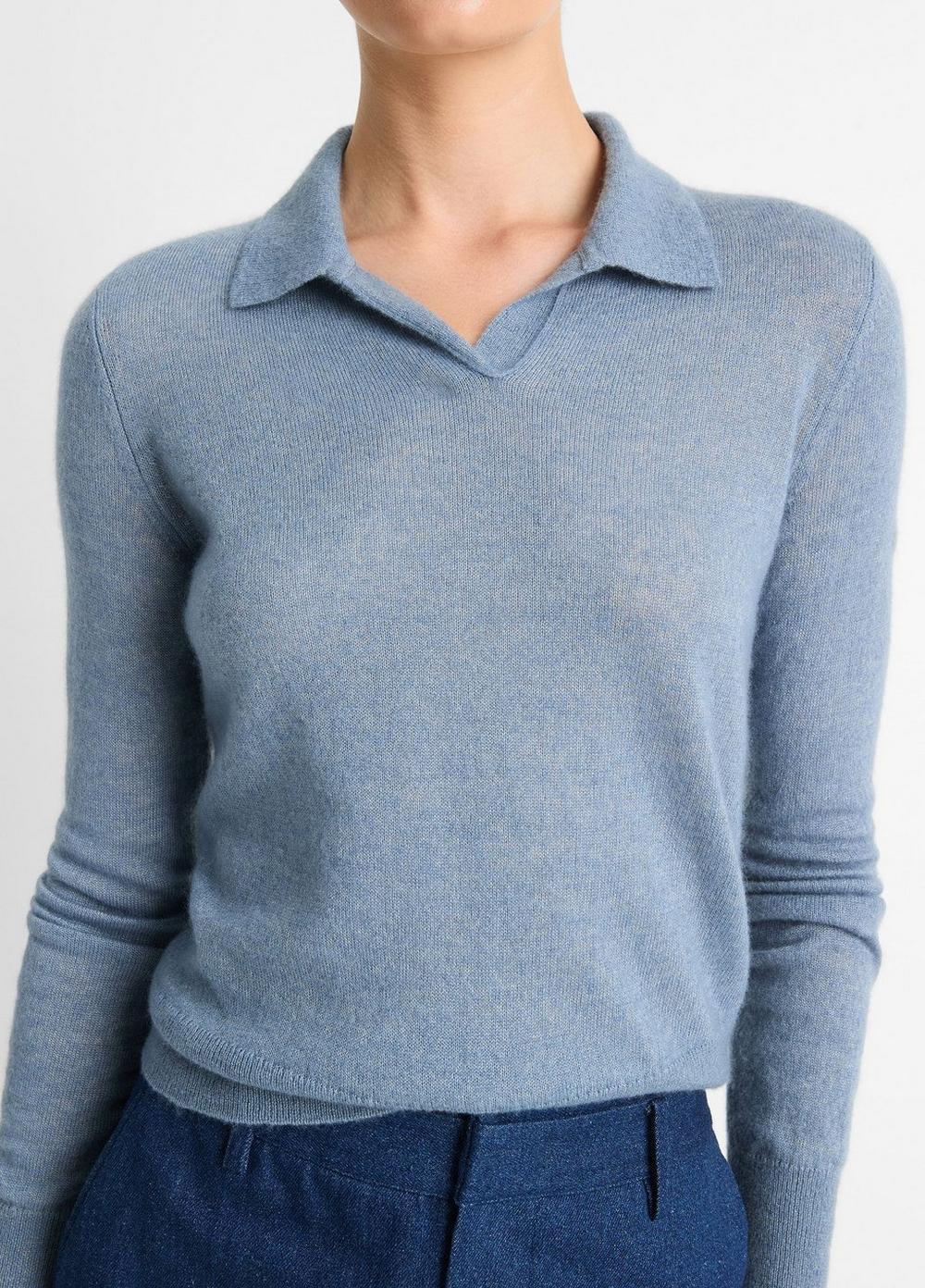 Wool-Blend Polo Sweater Product Image