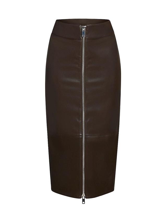 Womens Millicent Leather High Rise Midi Skirt Product Image