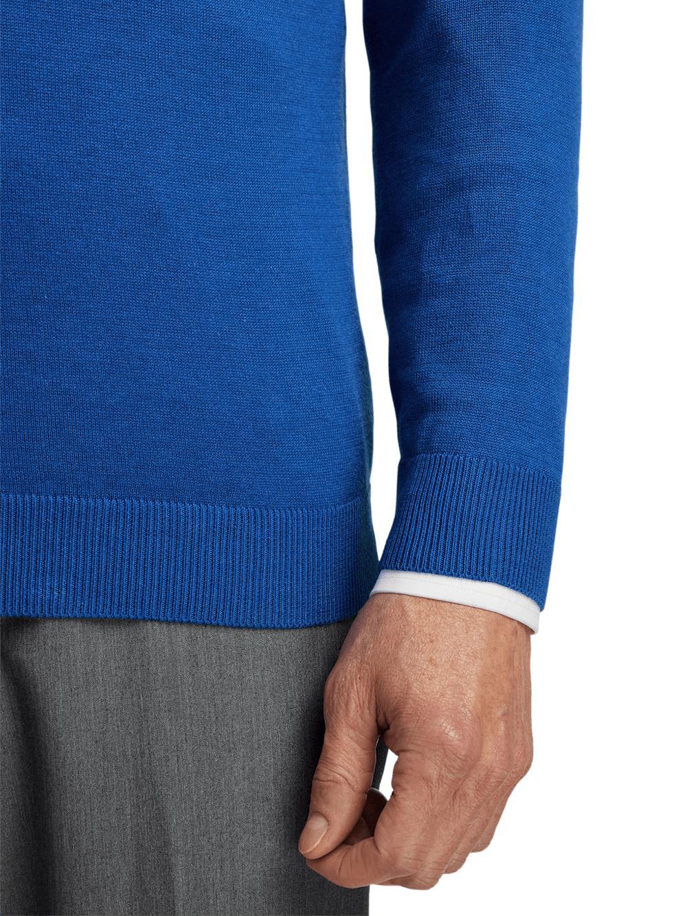 Supima Cotton V-neck Sweater - Blue Product Image