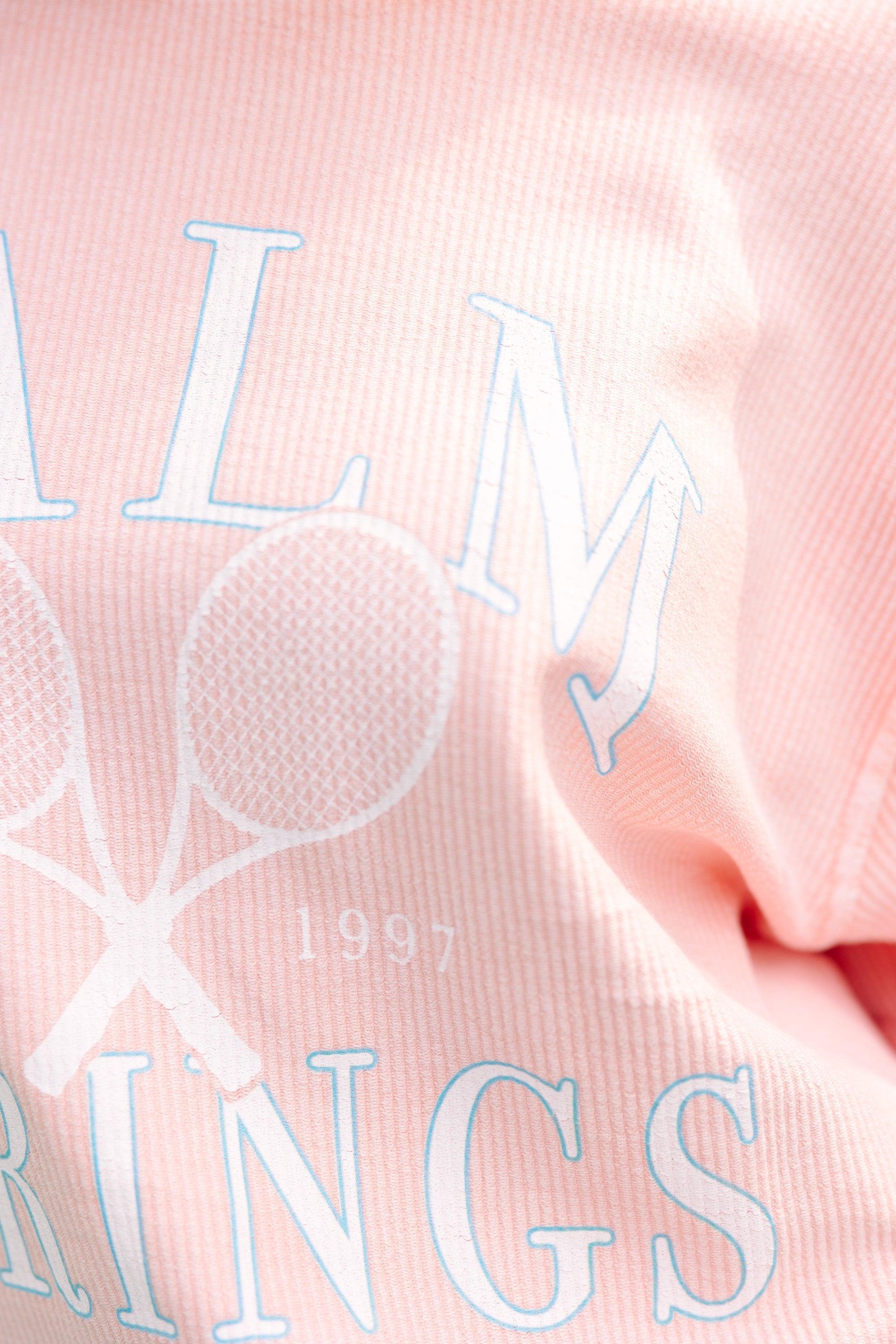 Palm Springs Tennis Blush Pink Corded Graphic Sweatshirt Female Product Image