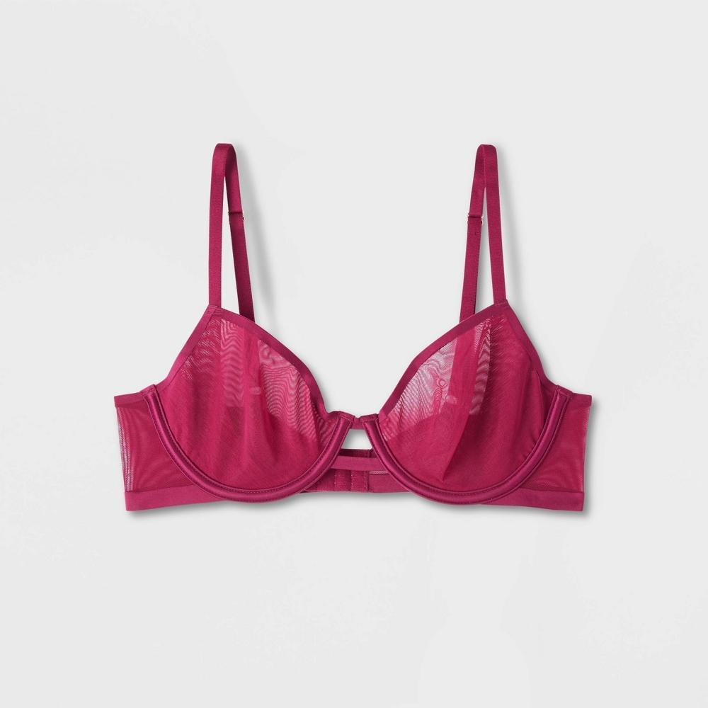 Womens Mesh Unlined Demi Bra - Auden Pink 32B Product Image