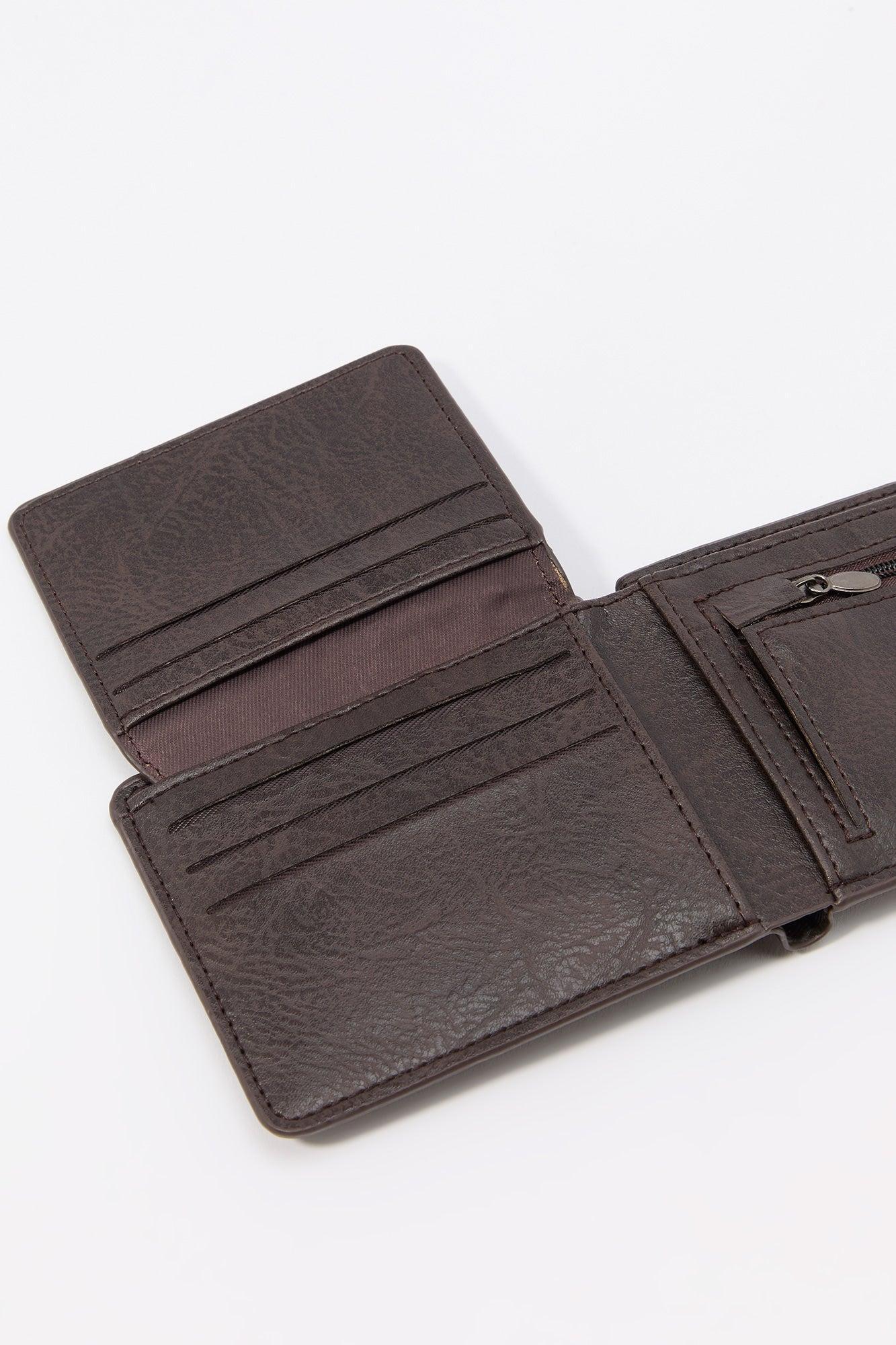 Faux Leather Status Print Wallet Male Product Image