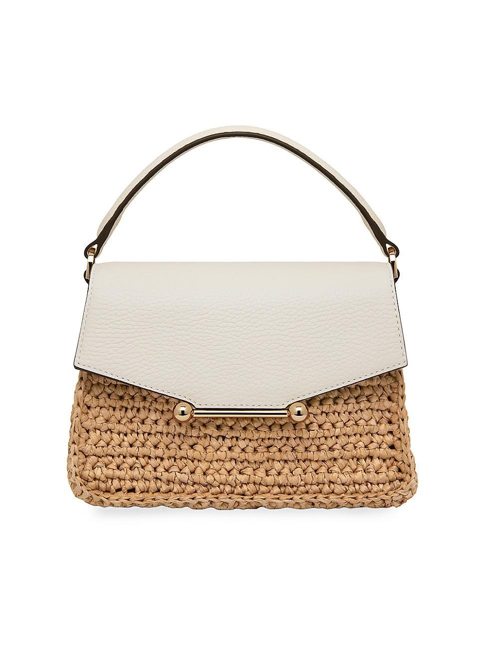 Womens Mosaic Nano Raffia & Leather Bag Product Image